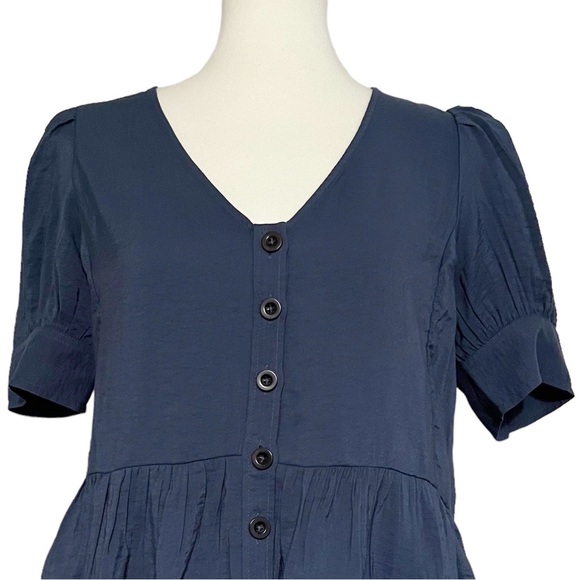 Madewell‎ Drapeweave Puff-Sleeve Peplum Top - Picture 9 of 12